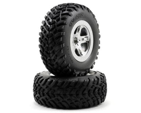 Traxxas 5875 Slash Satin Chrome Front Tire & Wheel (2) Traxxas RC CARS - PARTS