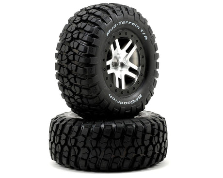 Traxxas 5877 BFGoodrich Mud TA Front Tire (2) (Satin Chrome) (Standard) w/Split-Spoke Front Wheel Traxxas RC CARS - PARTS