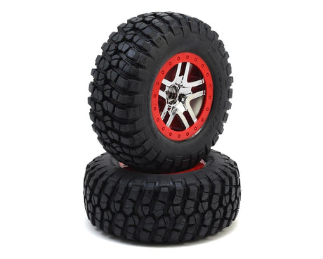 Traxxas 5877R BFGoodrich Mud TA Front Tires (2) (Satin Chrome) (S1) w/Split-Spoke Front Wheel Traxxas RC CARS - PARTS