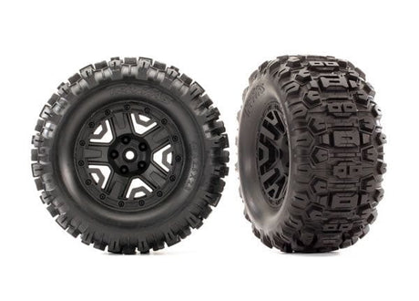 Traxxas 6792 Pre-Glued 2.8in Sledgehammer Extreme Terrain Tires On Black Rims (2pcs) Traxxas RC CARS - PARTS