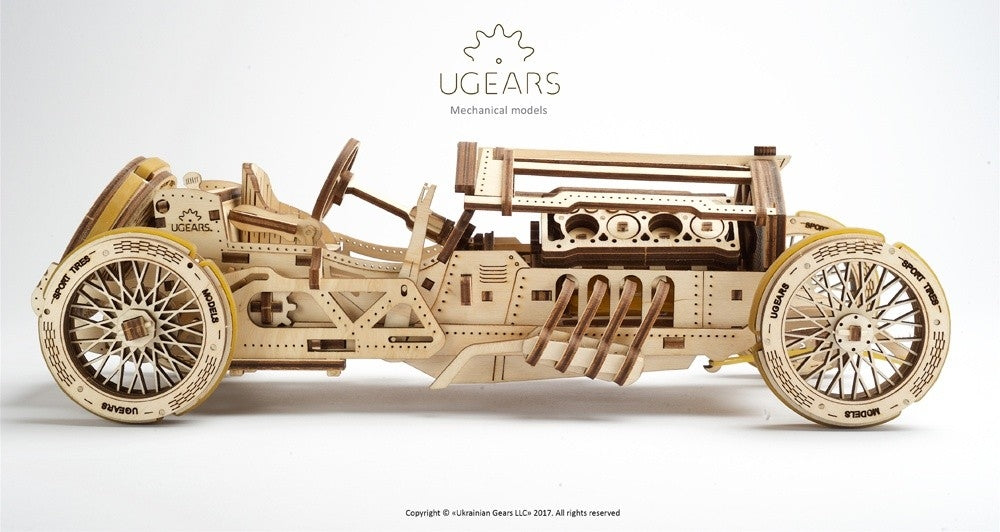 UGEARS 70044 U-9 Grand Prix Car Wooden Model Kit Ugears U Gears