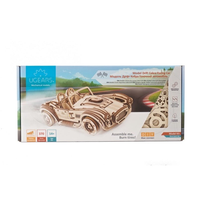 UGEARS 70161 Drift Cobra Racing Car Wooden Model Kit - Hobbytech Toys