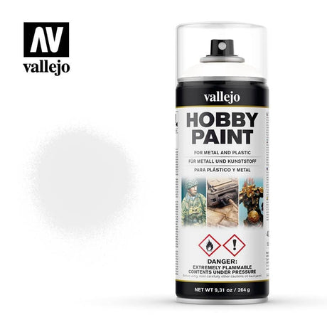 Vallejo Aerosol White Primer 400ml Vallejo PAINT, BRUSHES & SUPPLIES