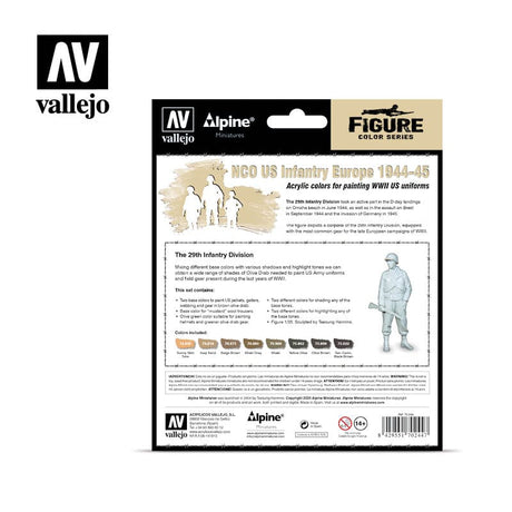 Vallejo 70244 NCO US Infantry Europe 1944-45 (Includes Alpine Resin Miniature) Vallejo PAINT, BRUSHES & SUPPLIES