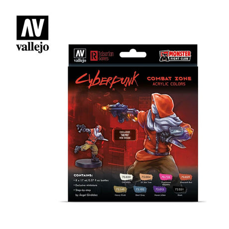 Vallejo 72307 Game Colour Cyberpunk Combat Zone 8 Colour Acrylic Paint Set w/ Nemo miniature Vallejo PAINT, BRUSHES & SUPPLIES