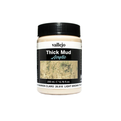 Vallejo Diorama EffecTS Light Brown Thick Mud 200ml Vallejo PAINT, BRUSHES & SUPPLIES