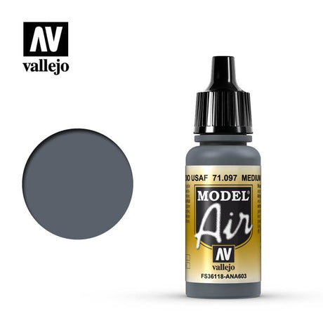 Vallejo Model Air 97 17ml Medium Gunship Grey Vallejo PAINT, BRUSHES & SUPPLIES