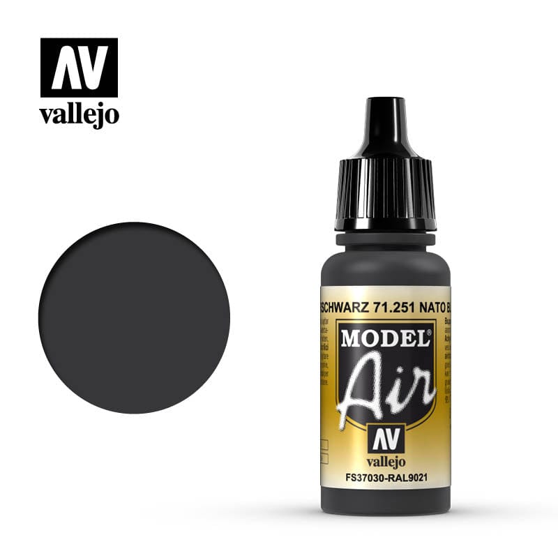 Vallejo Model Air 251 17ml Nato Black Vallejo PAINT, BRUSHES & SUPPLIES