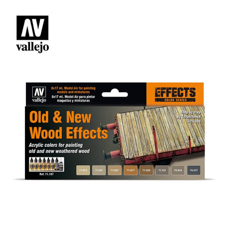 Vallejo Model Air Old And New Wood Effects 8 Colour Set Vallejo PAINT, BRUSHES & SUPPLIES