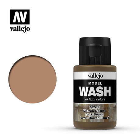 Vallejo Model Wash Dark Brown 35ml Vallejo PAINT, BRUSHES & SUPPLIES
