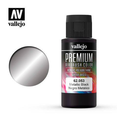 Vallejo Premium Colour Metallic Black 60 ml Vallejo PAINT, BRUSHES & SUPPLIES