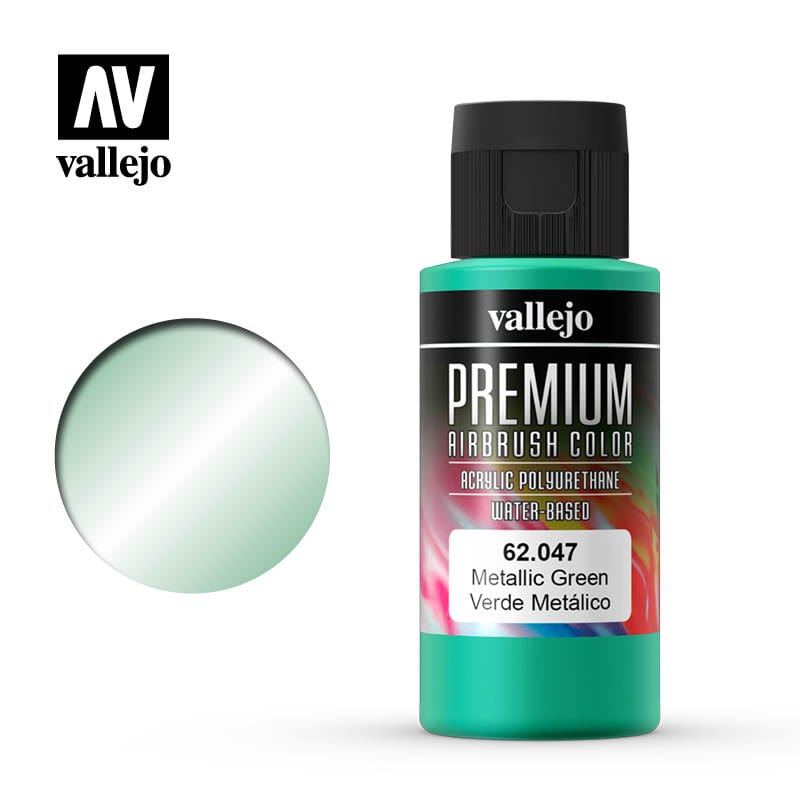 Vallejo Premium Colour Metallic Green 60 ml Vallejo PAINT, BRUSHES & SUPPLIES