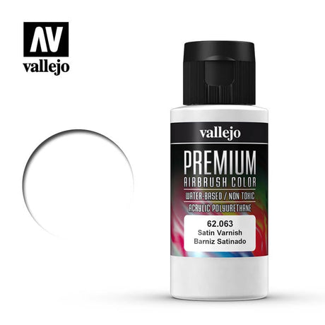 Vallejo Premium Colour Satin Varnish 60 ml Vallejo PAINT, BRUSHES & SUPPLIES