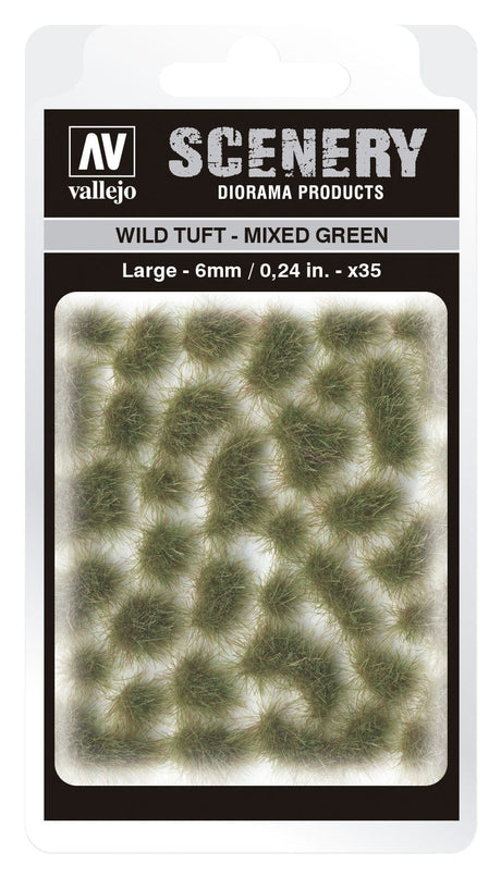 Vallejo SC416 6mm Wild Tuft Mixed Green Diorama Accessory Vallejo TRAINS - SCENERY