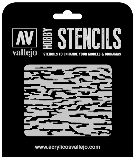 Vallejo ST-CAM004 1/32 Pixelated Modern Camo Stencil Vallejo PAINT, BRUSHES & SUPPLIES