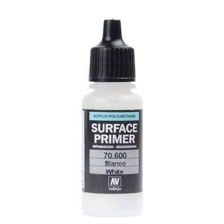 Vallejo Primer Acrylic Polyurethane 17ml White Vallejo PAINT, BRUSHES & SUPPLIES