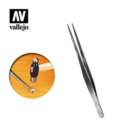 Vallejo T12008 Straight Tip Stainless Steel Tweezers (175 mm) Vallejo TOOLS