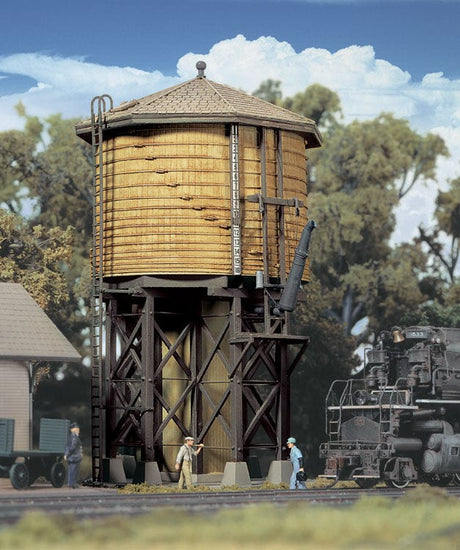 Walthers Cornerstone 933-2813 HO Wood Water Tank Assembled - Yellow Ochre Walthers Cornerstone TRAINS - HO/OO SCALE