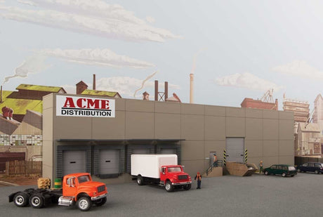 Walthers Cornerstone 933-4071 HO Modern Concrete Warehouse Background Building - Kit Walthers Cornerstone TRAINS - HO/OO SCALE