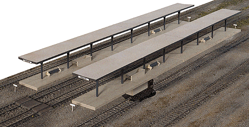 Walthers Cornerstone HO Butterfly Style Station Platform Shelter - Kit - pkg(4) Each Section 11 x 2-1/8 x 2-1/4in 27.5 x 5.3 x 5.6cm Walthers Cornerstone TRAINS - HO/OO SCALE