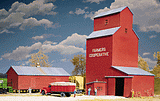 Walthers Cornerstone HO Farmers Cooperative Rural Elevator Walthers TRAINS - HO/OO SCALE