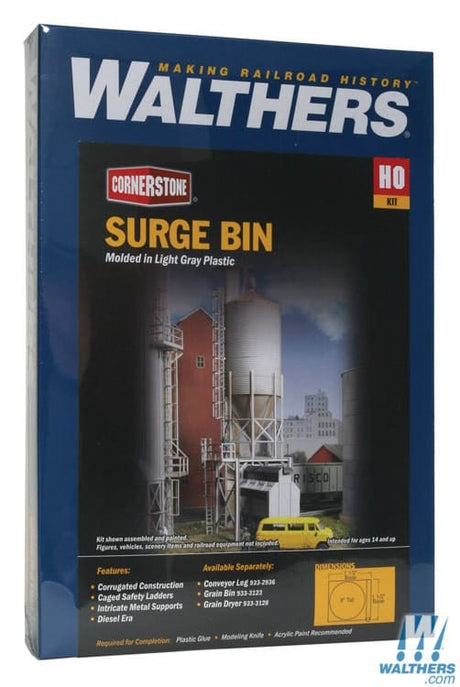 Walthers Cornerstone HO Grain Surge Bin - Kit - 1-1/2 x 1-1/2 x 9in 3.8 x 3.8 x 22.7cm Walthers Cornerstone TRAINS - HO/OO SCALE