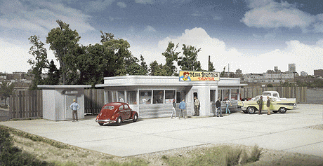 Walthers Cornerstone HO Miss Betties Diner - Kit - 6-5/8 x 3 x 1-5/8in 15.2 x 7.6 x 4.1cm Walthers Cornerstone TRAINS - HO/OO SCALE