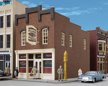 Walthers Cornerstone HO Village Pizza - Kit - 3-1/8 x 5-1/2 x 4-3/4in 7.9 x 13.9 x 12cm Walthers Cornerstone TRAINS - HO/OO SCALE