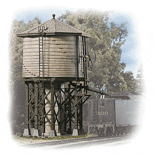 Walthers Cornerstone HO Wood Water Tank - Kit - 3-1/2 x 3-7/8 x 6-5/8in 8.7 x 9.6 x 16.5cm Walthers Cornerstone TRAINS - HO/OO SCALE