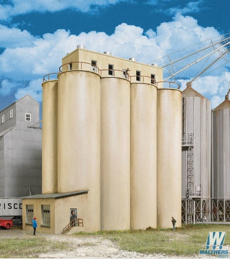 Walthers HO Modern Grain Head House W/Silos Walthers TRAINS - HO/OO SCALE