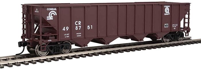 Walthers Mainline 1984 HO 50ft 100-Ton 4-Bay Hopper - Ready to Run - Conrail #498751 - Hobbytech Toys