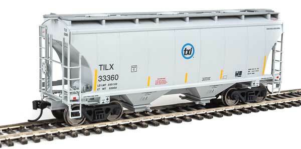 Walthers Mainline 7550 HO 39ft Trinity 3281 2-Bay Covered Hopper, Trinity Industries Leasing #33360 - Hobbytech Toys