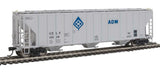 Walthers Proto HO 55ft Evans 4780 Covered Hopper - Ready To Run - Archer-Daniels-Midland UELX #10028 (gray, molecule logo) - Hobbytech Toys