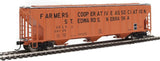 Walthers Proto HO 55ft Evans 4780 Covered Hopper - Ready To Run - Farmers Co-op Association USLX #26720 (St. Edwards, Nebraska; orange, black) - Hobbytech Toys