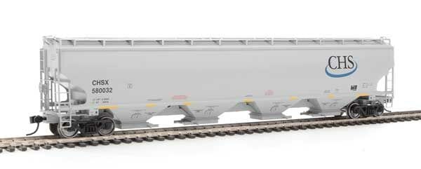 Walthers Proto HO 67ft Trinity 6351 4-Bay Covered Hopper - Ready to Run - Cenex Harvest States Cooperative CHSX #580032 (gray, blue CHS Logo) - Hobbytech Toys