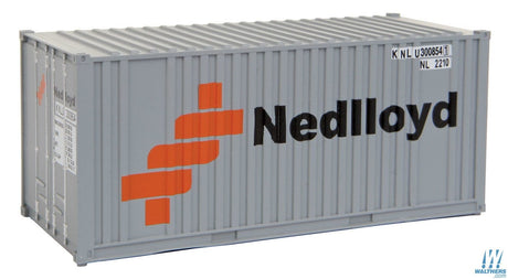 Walthers SceneMaster HO 20ft Corrugated Container with Flat Panel - Assembled - Ned-Lloyd (gray, orange, black) Walthers SceneMaster TRAINS - HO/OO SCALE