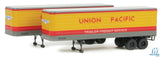 Walthers SceneMaster HO 35ft Fluted-Side Trailer 2-Pack - Assembled - Union Pacific(R) (Armour Yellow, red, gray) Walthers SceneMaster TRAINS - HO/OO SCALE