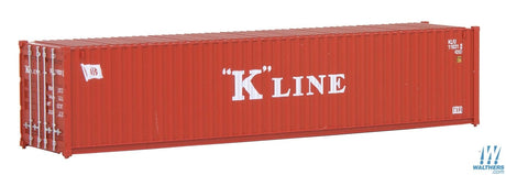 Walthers SceneMaster HO 40ft Corrugated Container - Assembled - K-Line (red, white) Walthers SceneMaster TRAINS - HO/OO SCALE