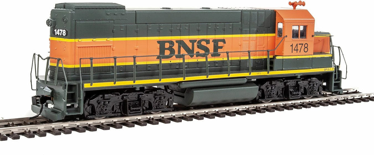 Walthers Trainline HO EMD GP15-1 - Standard DC - Burlington Northern & Santa Fe (green, orange, yellow) - Hobbytech Toys