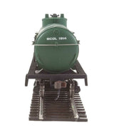 Walthers Trainline HO Tank Car - Ready To Run - British Columbia Railway (green, yellow, white; Dogwood Logo) - Hobbytech Toys