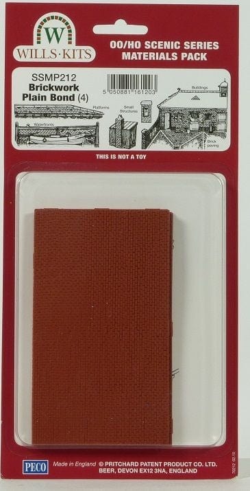 Wills Ssmp212 HO/OO Brickwork Plain Bond (4) Wills TRAINS - HO/OO SCALE