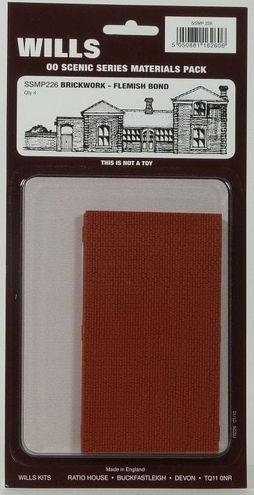 Wills Ssmp226 HO/OO Brickwork Flemish Bond (4) Wills TRAINS - HO/OO SCALE