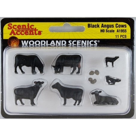 Woodland Scenics HO Black Angus Cows - Hobbytech Toys
