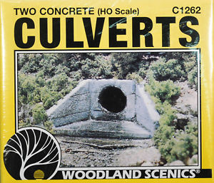 Woodland Scenics C1262 HO Concrete Culverts (2pcs) Woodland Scenics TRAINS - HO/OO SCALE