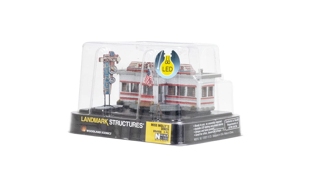 Woodland Scenics 4956 N Built-&-Ready(R) - Assembled - Miss Mollys Diner - Hobbytech Toys