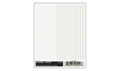 Woodland Scenics Dry Transfer Stripes White Woodland Scenics TRAINS - SCENERY