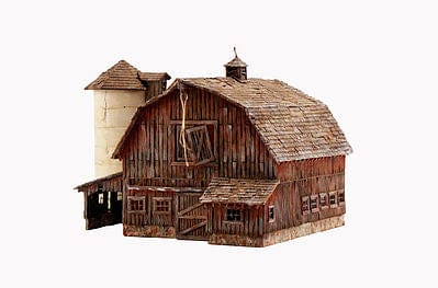 Woodland Scenics HO Built-Up Old Weathered Barn Woodland Scenics TRAINS - HO/OO SCALE