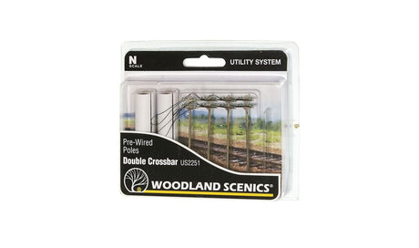 Woodland Scenics N Pre-Wired Poles - Double Crossbar - Hobbytech Toys