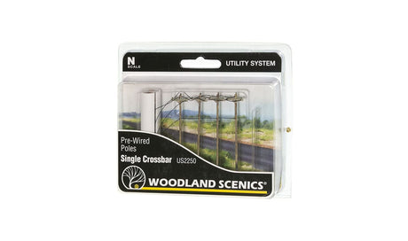 Woodland Scenics N Pre-Wired Poles - Single Crossbar - Hobbytech Toys