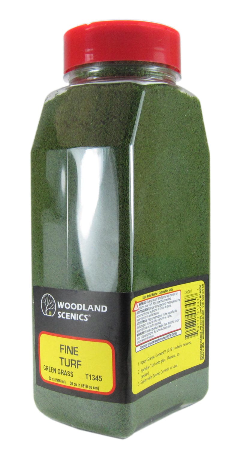 Woodland Scenics T1345 Fine Turf Green Grass Shaker Woodland Scenics TRAINS - SCENERY